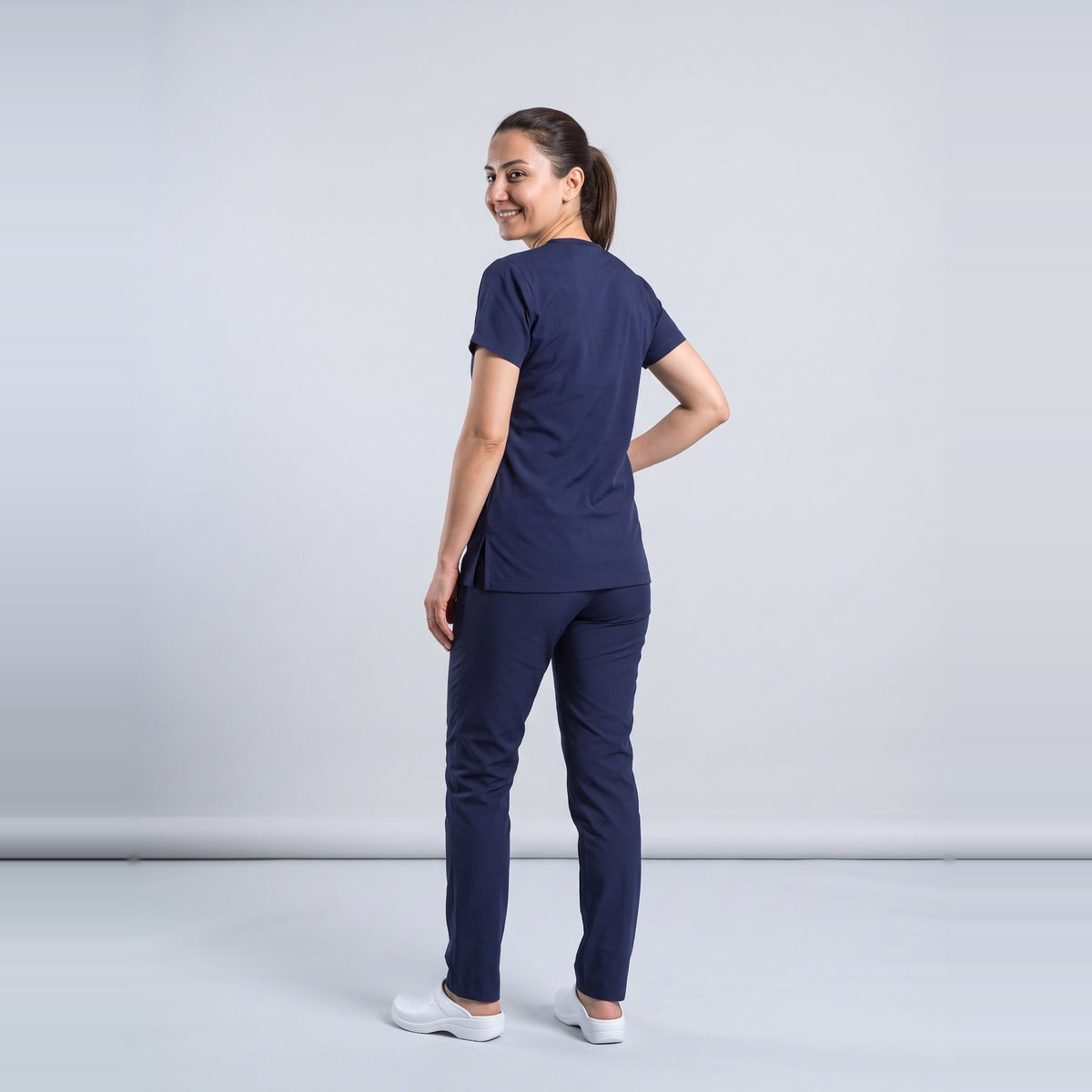 Lacivert Hemşire Forması Likralı Scrubs Takım (Patriot Blue) - 9