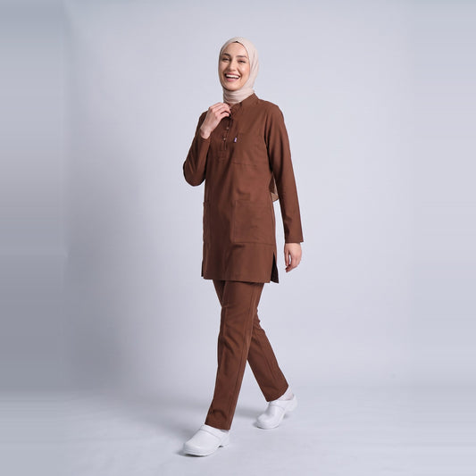 Kahverengi Umay Tesettür Üniforma Takım (Friar Brown) - 2