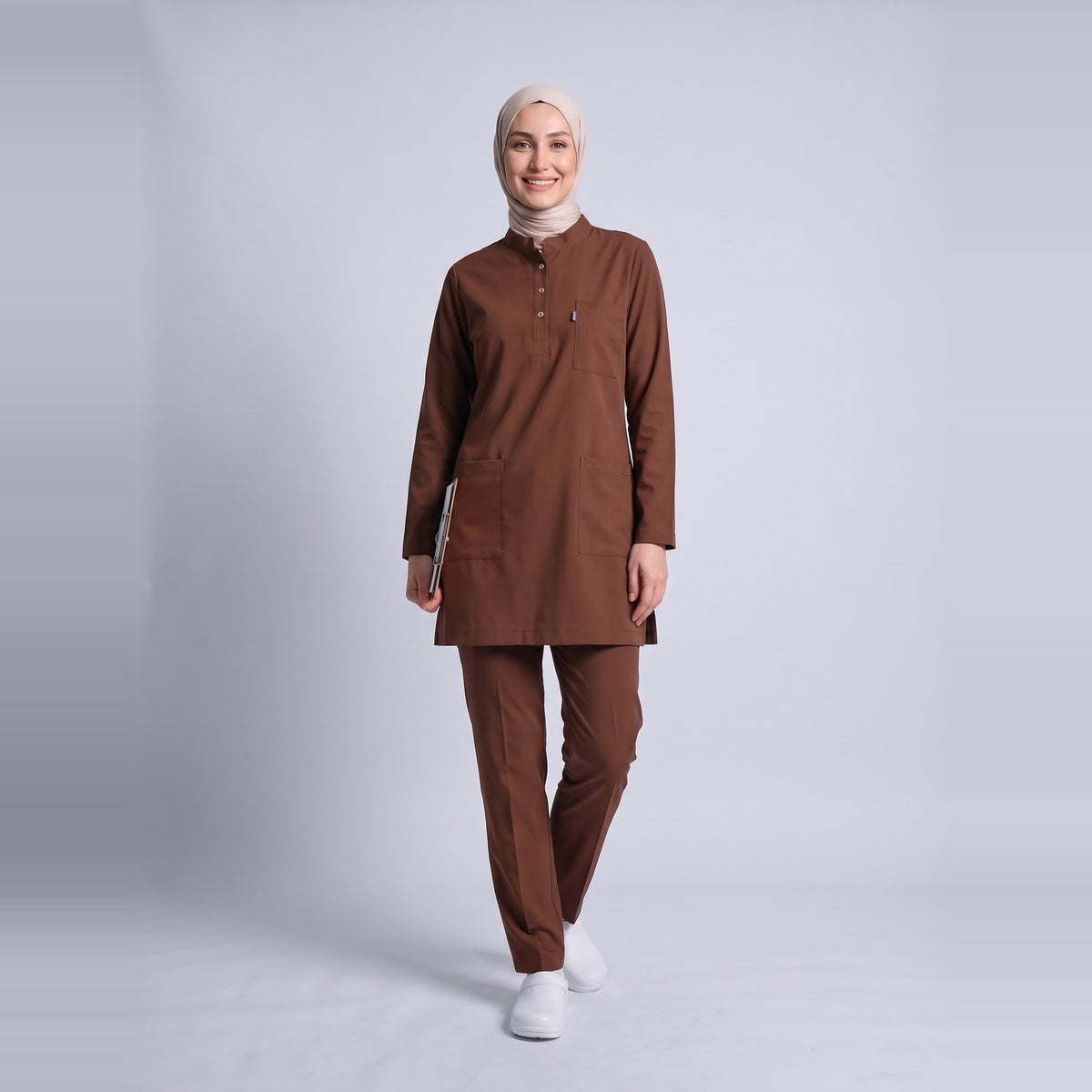 Kahverengi Umay Tesettür Üniforma Takım (Friar Brown) - 4