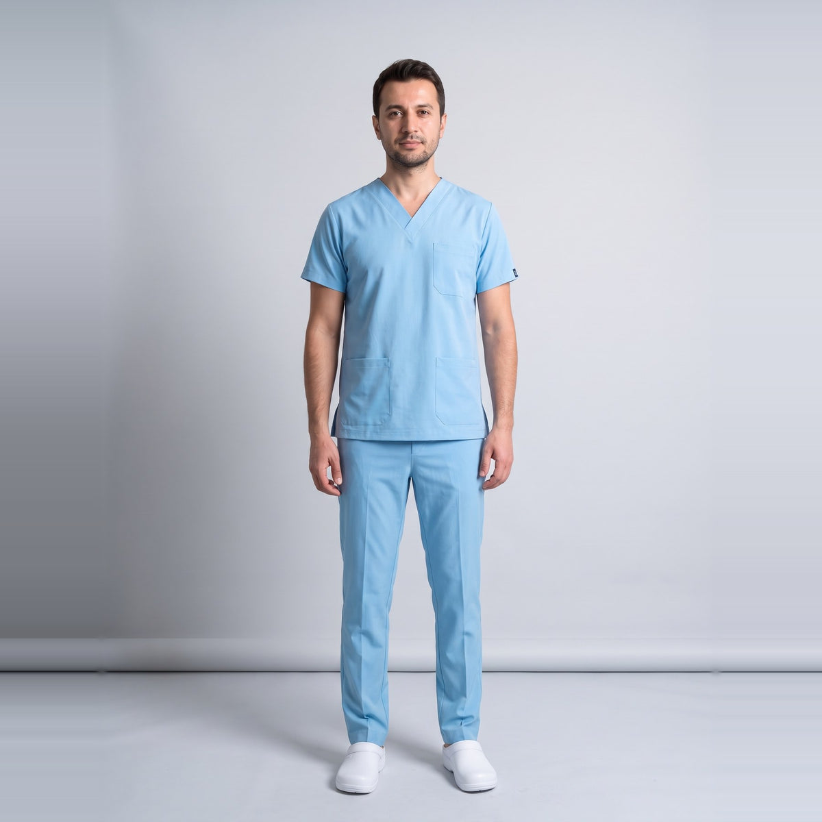 Alaska Mavisi Doktor Hekim Forması Likralı Scrubs Takım (Alaskan Blue) - 2