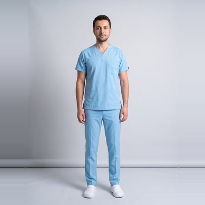 Alaska Mavisi Doktor Hekim Forması Likralı Scrubs Takım (Alaskan Blue) - 2
