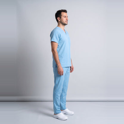 Alaska Mavisi Doktor Hekim Forması Likralı Scrubs Takım (Alaskan Blue) - 4