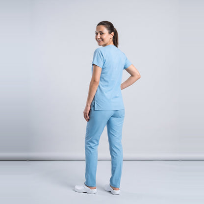 Alaska Mavisi Doktor Hekim Forması Likralı Scrubs Takım (Alaskan Blue) - 9