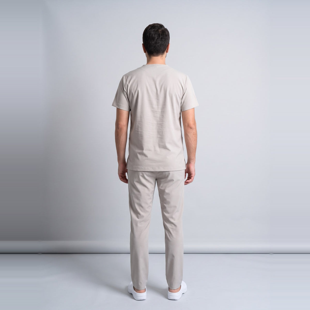 Bej Sağlık Teknisyen/Tekniker ve Tıbbi Sekreter Forması Likralı Scrubs Takım (Moth) - 8