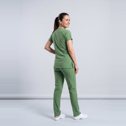 Çimen Yeşili Eczacı Forması Likralı Scrubs Takım (Grasshopper) - 9