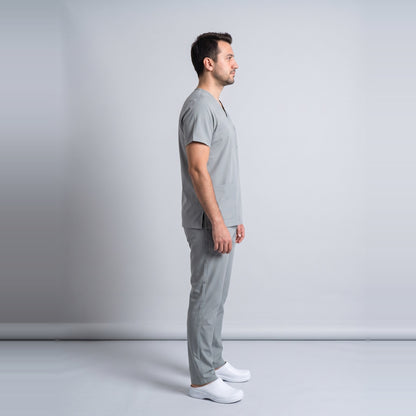 Gri Teknik Hizmetler Personel Forması Likralı Scrubs Takım (Neutral Gray) - 4
