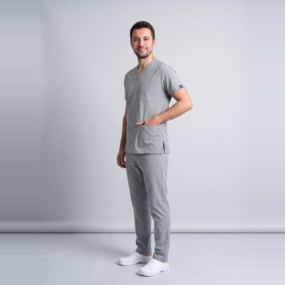 Gri Teknik Hizmetler Personel Forması Likralı Scrubs Takım (Neutral Gray) - 6