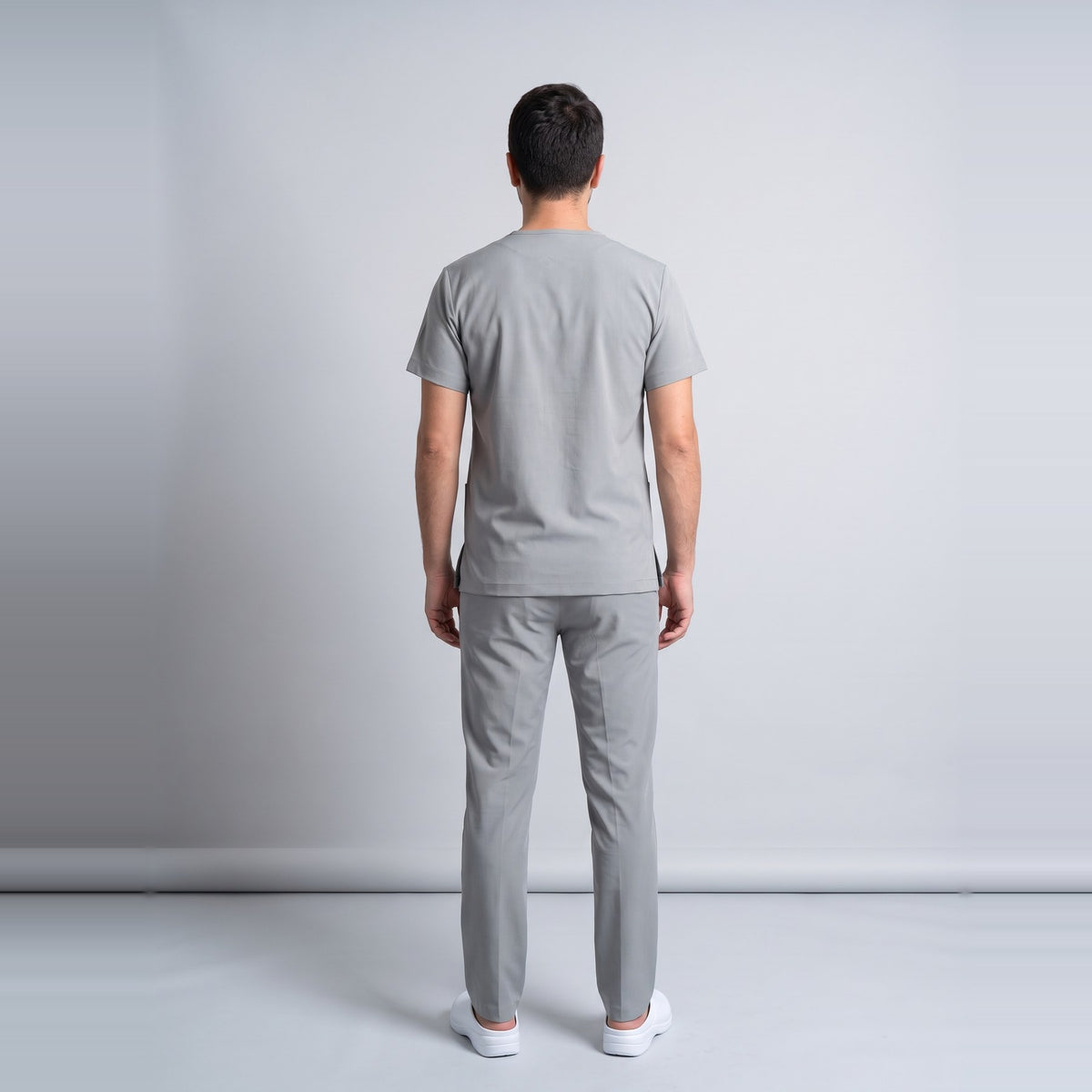 Gri Teknik Hizmetler Personel Forması Likralı Scrubs Takım (Neutral Gray) - 8