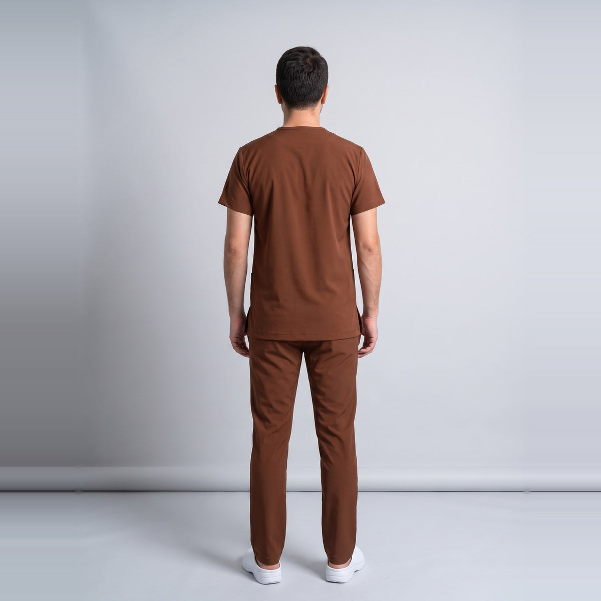 Kahverengi Hastane Forması Likralı Scrubs Takım (Friar Brown) - 8