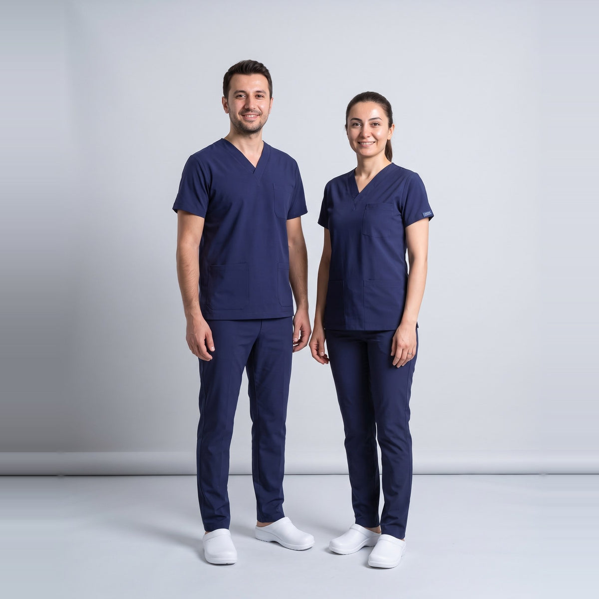 Lacivert Hemşire Forması Likralı Scrubs Takım (Patriot Blue) - 1