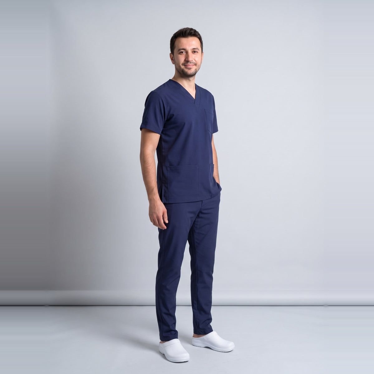 Lacivert Hemşire Forması Likralı Scrubs Takım (Patriot Blue) - 6