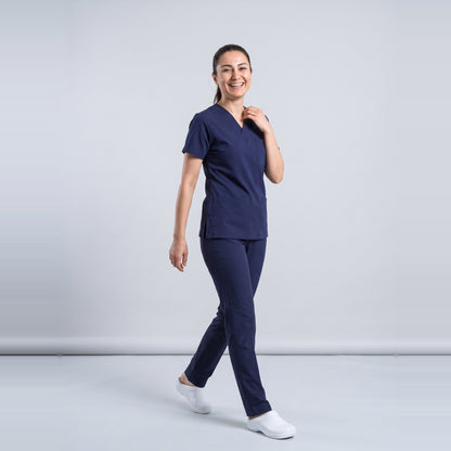 Lacivert Hemşire Forması Likralı Scrubs Takım (Patriot Blue) - 7