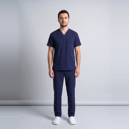Koyu Lacivert Likralı Scrubs Takım - 2