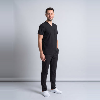 Siyah Likralı Scrubs Takım - 6