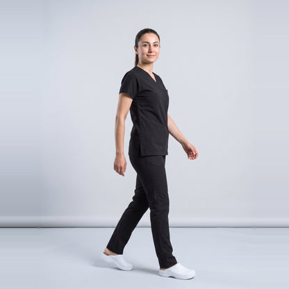 Siyah Likralı Scrubs Takım - 5