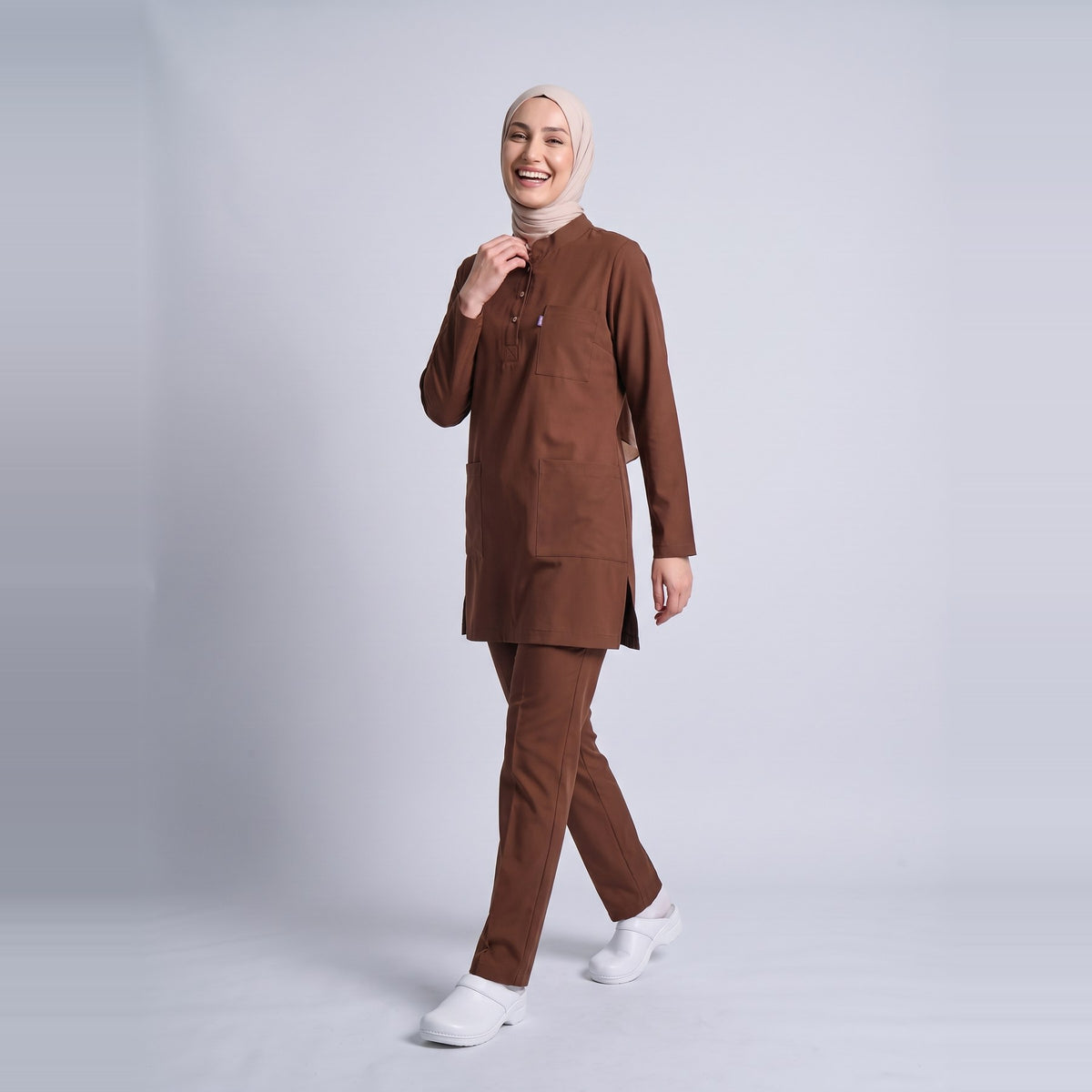 Kahverengi Umay Tesettür Üniforma Takım (Friar Brown) - 2