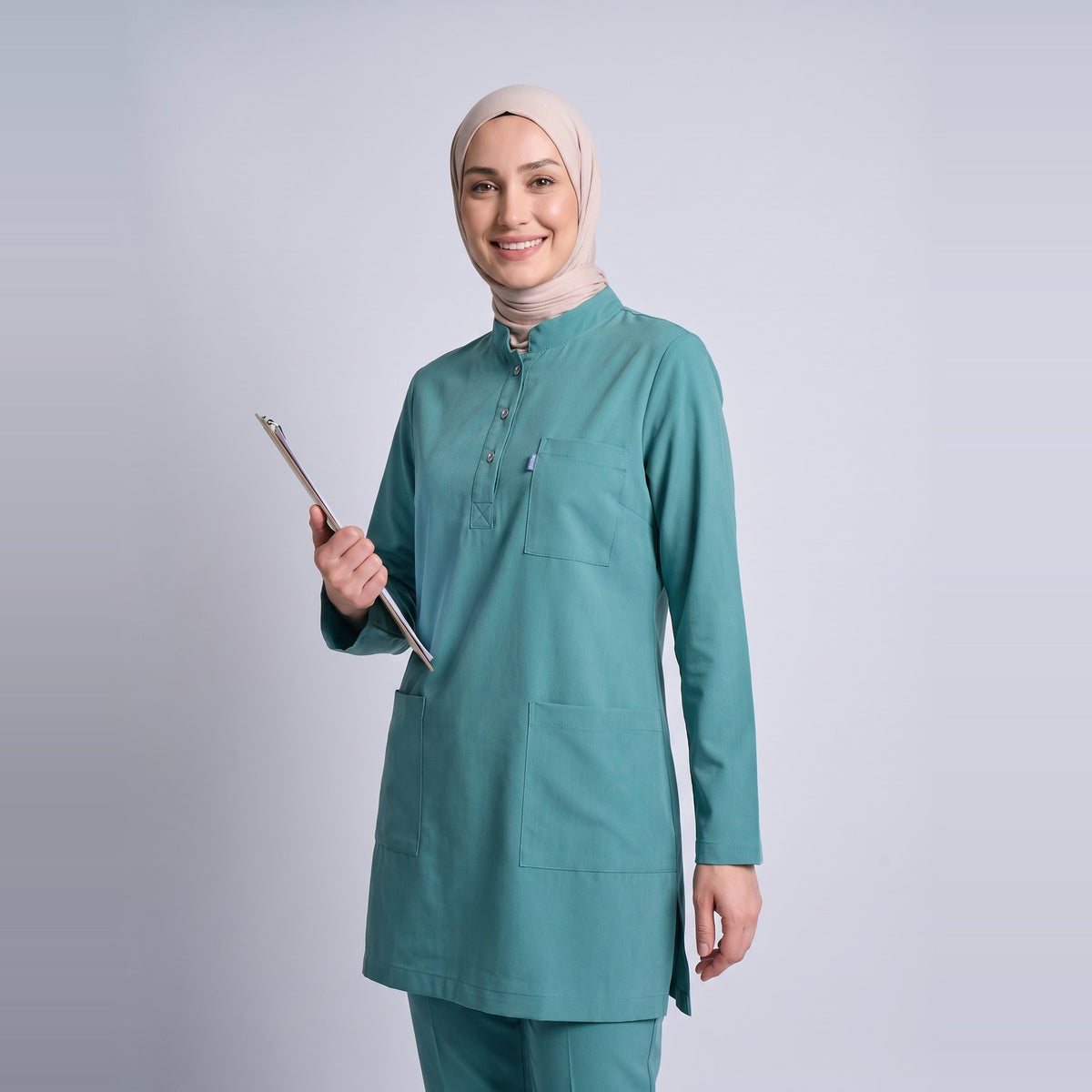 Yeşil Umay Tesettür Üniforma Takım (Frosty Spruce) - 4