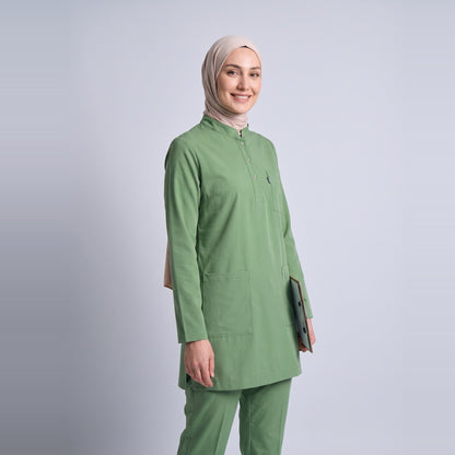 Çimen Yeşili Umay Tesettür Üniforma Takım (Grasshopper) - 4