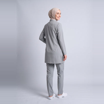 Gri Umay Tesettür Üniforma Takım (Neutral Gray) - 3
