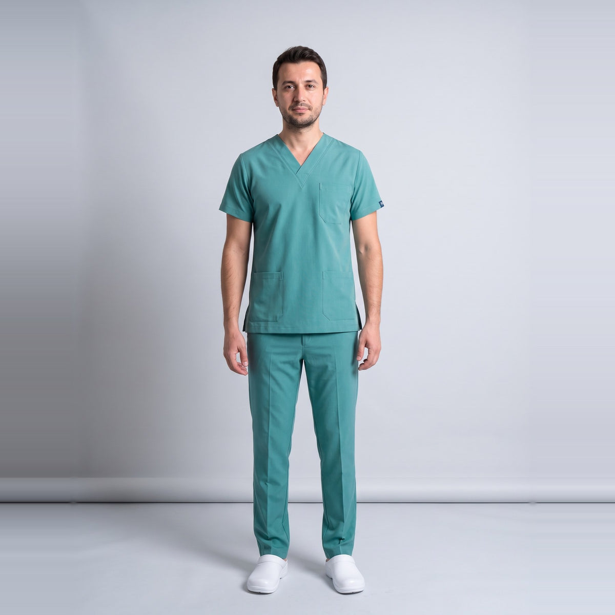 Yeşil Ameliyathane Personel Forması Likralı Scrubs Takım (Frosty Spruce) - 2