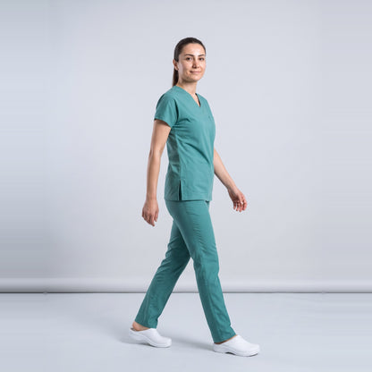 Yeşil Ameliyathane Personel Forması Likralı Scrubs Takım (Frosty Spruce) - 5